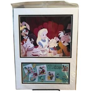 Alice Mad Hatter Tea Party Disney USPS First Day Of Issue Stamp Photo Mat 2005